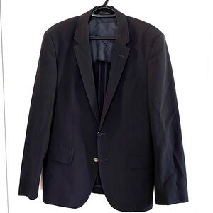 BOSS Hugo Boss Navy Blue 100% Virgin Wool Blazer Jacket 40R EUC Lightweight